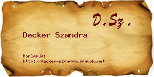 Decker Szandra névjegykártya